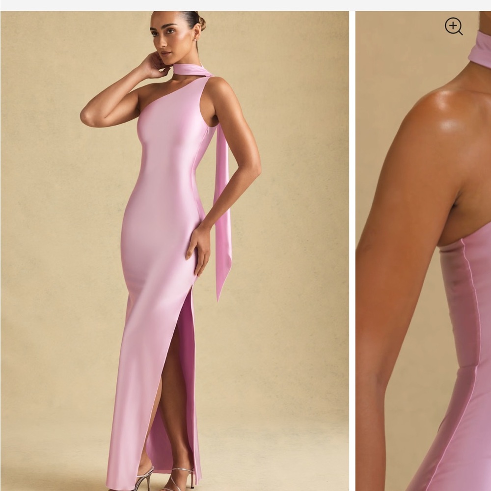 Elegant Pink One-Shoulder Dress